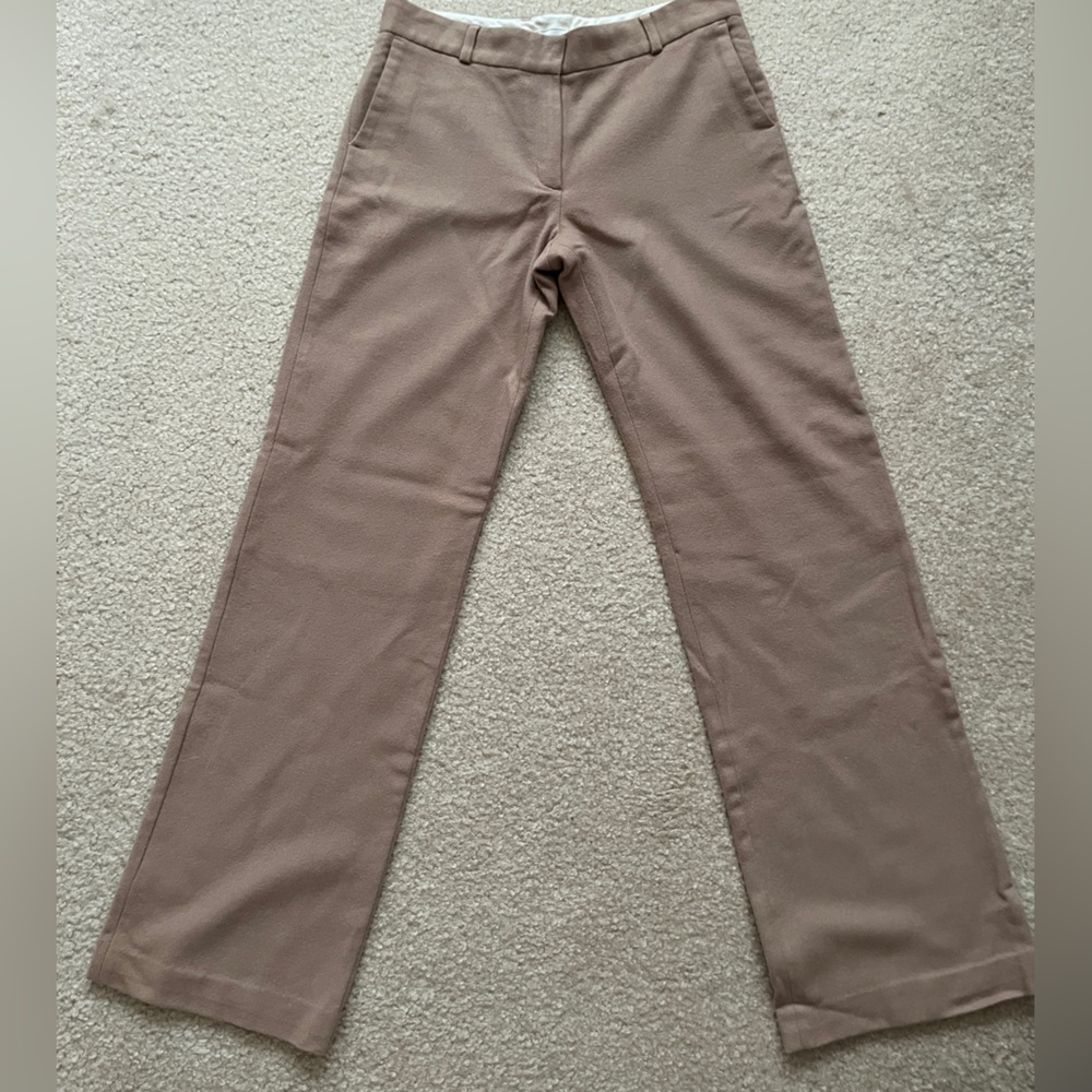 Joseph Wool Straight-Leg Pants in Warm Brown Size 36